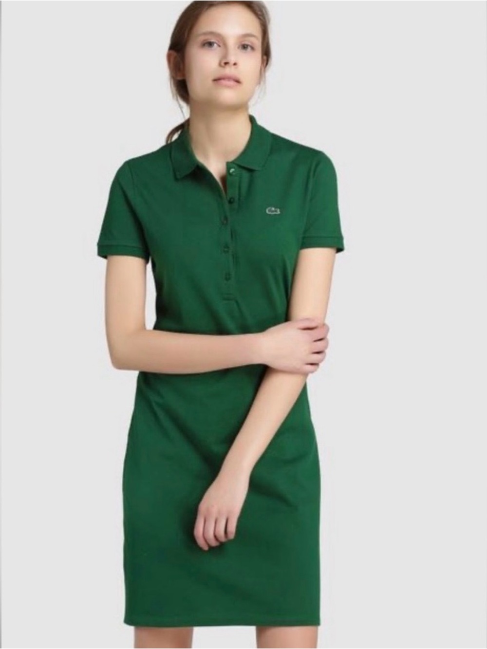 Lacoste Emerald Green Short-Sleeve Polo Dress